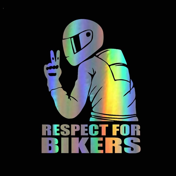 Motorsykkelklistremerke Respekt for syklister Reflekterende bilklistremerker Moto Auto Decal Morsom Jdm Vinyl På Bil Styling - Dekaler &amp; Klistremerker size   14x19cm