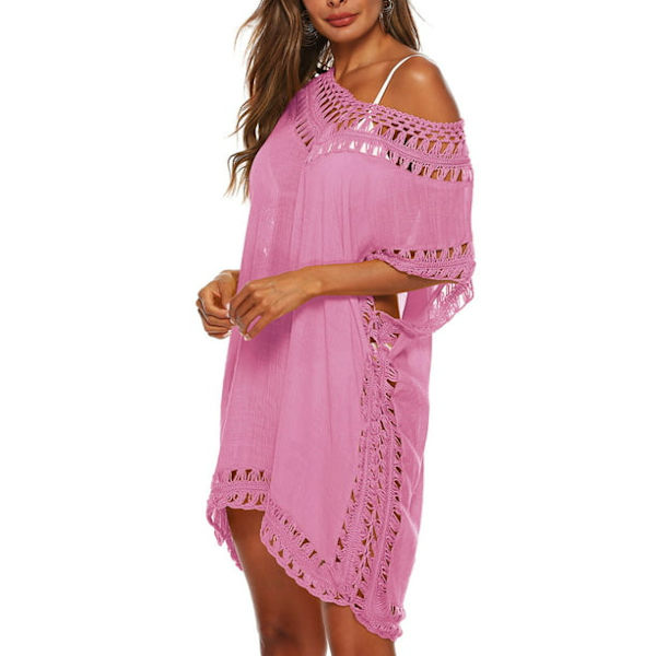 Baddräkt Cover Ups Swim Cover ups för Plus Women Batwing ärmar