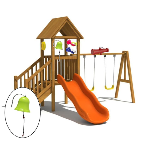 Leksaker Bell Lekplats Hängande Bell Set Plast Lekset Bakgård Åldrar 3+ Grön