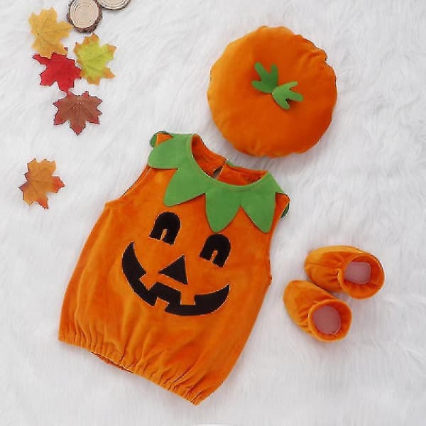 Børne Græskar Kostume Sæt Jul Halloween Fest Kostume