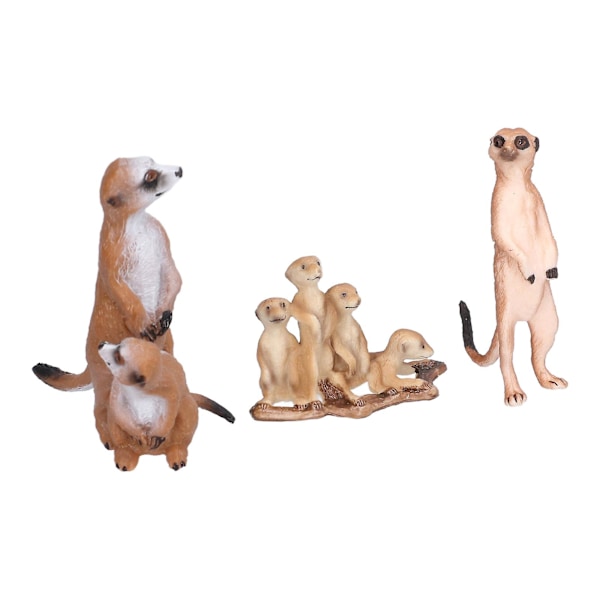 Meerkat Figurine Simulated Cute Exquisite Meerkat Model Toy Birthday Gift Home Decoration for ChildrenMeerkats (Solid)