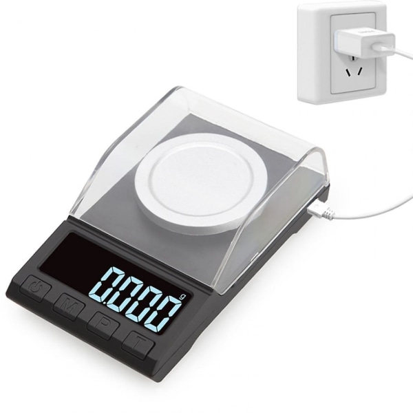 0,001g Precision elektronisk våg Digital ädelstenssmycke Diamantvåg Bärbar milligram vikt laboratorievåg