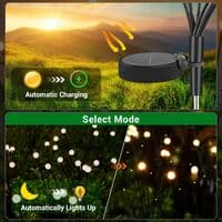 6 stk 8 LED Solar Hagelys, Dekorative Utendørs Solar Ildfluelys