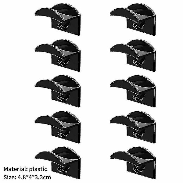 Cap Hatthållare Rack Organizer Förvaring Moderna baseballkepsar Hängare Black 10 PCS