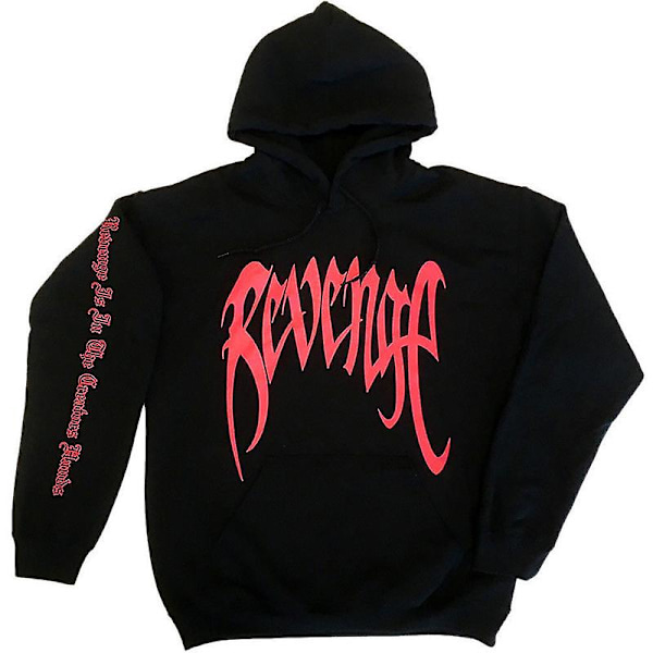 Revenge Kill Letter printed Herr Jumper Hooded Sweatshirt Hoodie Sweatshirt Toppar Black S