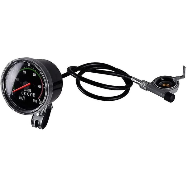 Mekanisk Cykelcomputer Cykel Speedometer Kilometertæller Cykelstopur Cykelcomputer til de fleste cykler (sort) (1 stk)