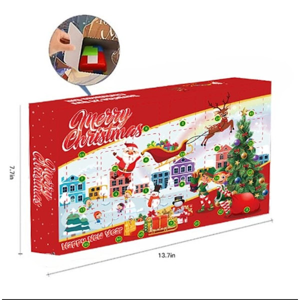 2022 Jul Adventskalender Hjärngåta Pussel Nedräkningskalender Julpresentförpackning Stor Utmaning Leksaker för Tonåringar Barn Vuxna