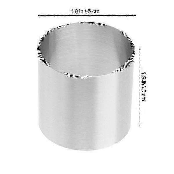 12 stk kakeringformer i rustfritt stål, runde moussebakeformer 5X5X5CM Silver