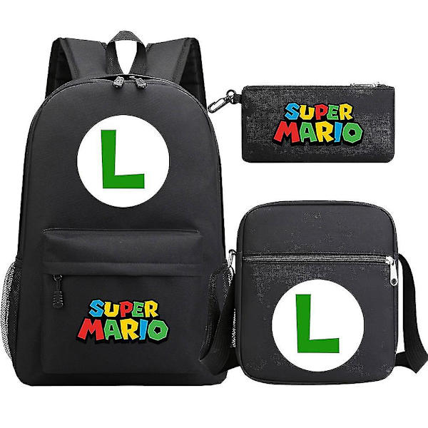 Super Mario Ryggsäck För Tonåringar Flickor Pojkar | Kawaii vattentät canvas skolväskor | 3 st Laptop Mochilas ryggsäckar 2