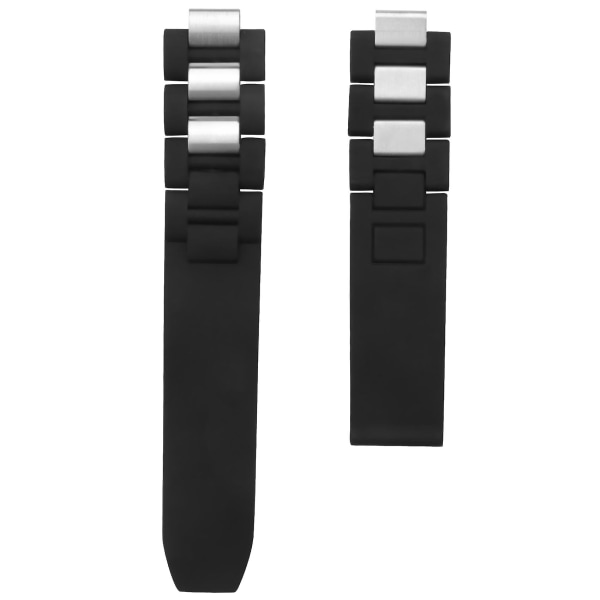 20mm silikonband watch för Chronoscaph Autoscaph 21 band, svart