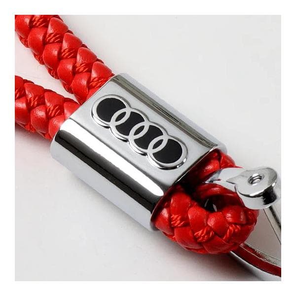 Audi Flätad nyckelring i läder - high quality red red one size