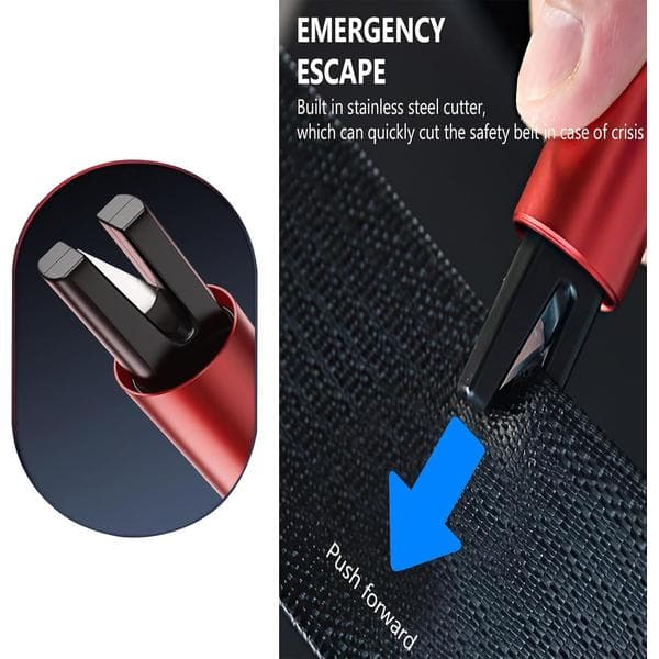[LCS]Safe Pro X Emergency Escape Tool for Car, Automatic Window Breaker on Land and Underwater, One Red red