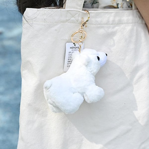 Polar Bear Stuffed Doll Skolesekk Tilbehør Pendant Plysj Cartoon Ornament_y