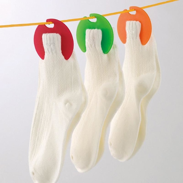 12 stk. sokkeklips Fargerike sokkeorganisatorer Sorteringsholdere Praktiske sokkeklips Låseklips