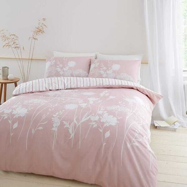 Catherine Lansfield Meadowsweet Blomster Dobbeltdynesæt Blush Pink 200 cm