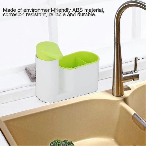 Monobloc vaskearrangør med sæbedispenser, vaskemiddeldispenser 17,5 6 16,5 cm, (grøn) - Ya green