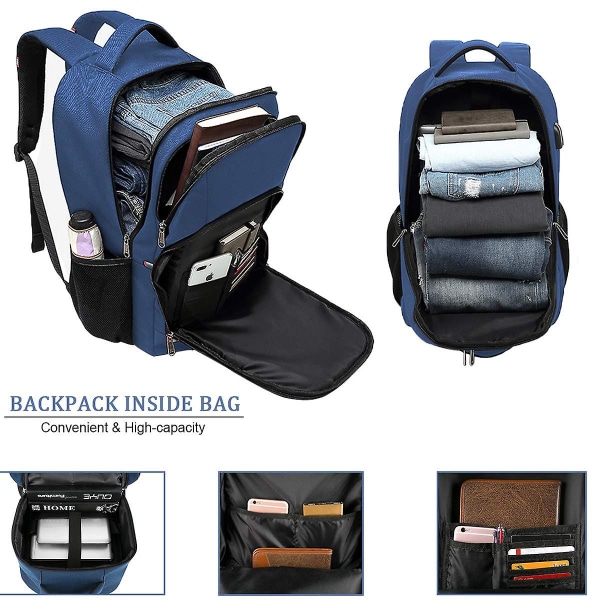 Laptop-ryggsäck, stöldskyddsryggsäck för män för 17 tums bärbar dator, skolryggsäck/dagssäck