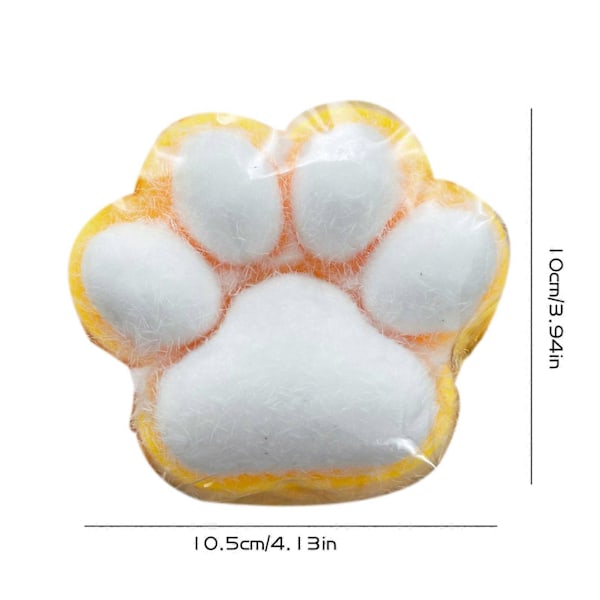 Handgjorda Taba Squishy Stor Katt Tass Silikon Klämleksaker för Stresslindring, Katt Tass Jätte Tass Squishy Sensoriska Leksaker för Ångest & Avkoppling Yellow