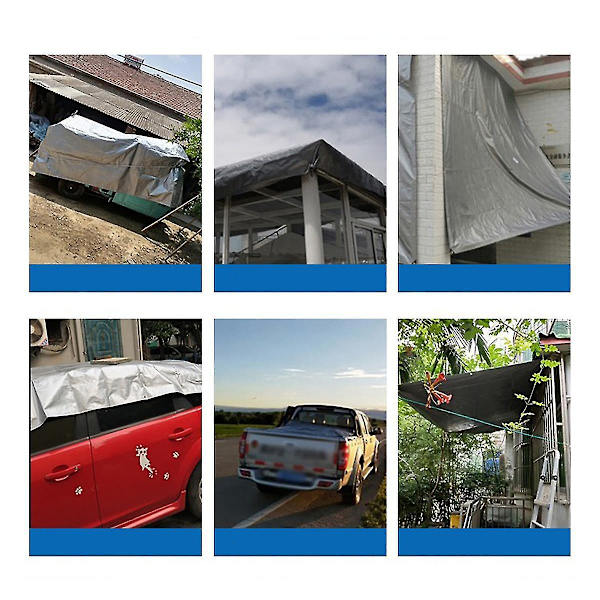 Kraftig förstärkt presenning Vattentät Poy Tarpround Heet Campingtält Cover med ögla 2X3M