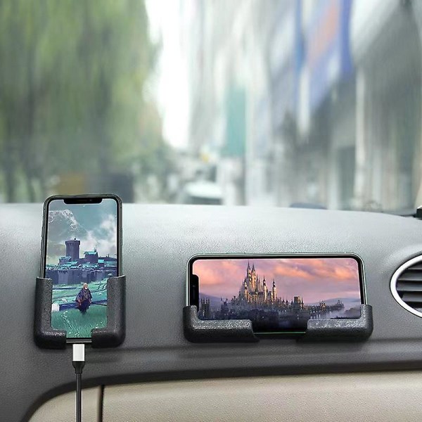 Självhäftande bilmobilhållare Körcenterkonsol Justerbar bredd Navigationsfäste Bilinredningstillbehör - Universal bilfäste Pink