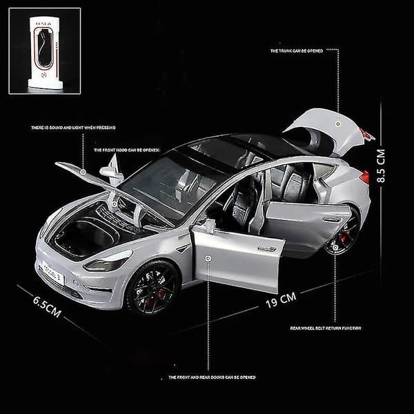 1:24 Tesla Model 3 Model Y Model S Model X Legering Støpt Bilmodell Lyd Og Lys Barneleke Samleobjekt Bursdagsgave