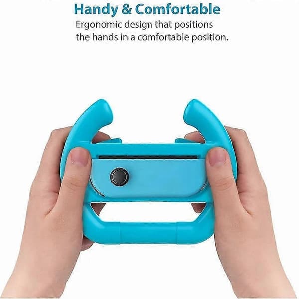 2 stk. Gaming Racing Ratgreb til Switch Controller Greb Racing Hjul Gamepad Tilbehør Blå&Rød JH4 Blue & red