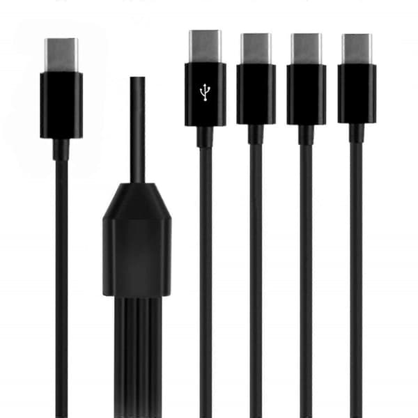 Fleksibel USB C-splitterkabel for samtidig lading og dataoverføring, USB C-kabel, reiseladekabel 2m 1 with 4
