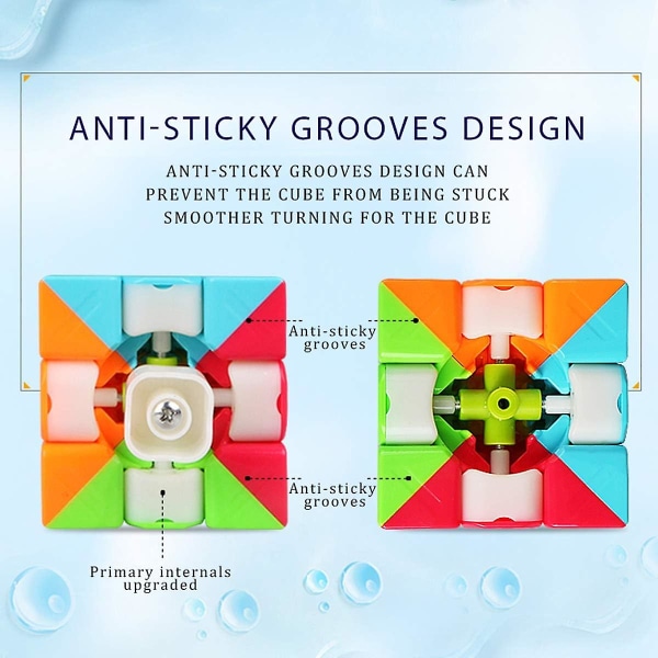 Speed ​​Cube 3x3 3x3x3 Stickerless Magic Puzzle Magic Speed ​​Cube Semesterpresent för barn Vuxna (dekalfri)