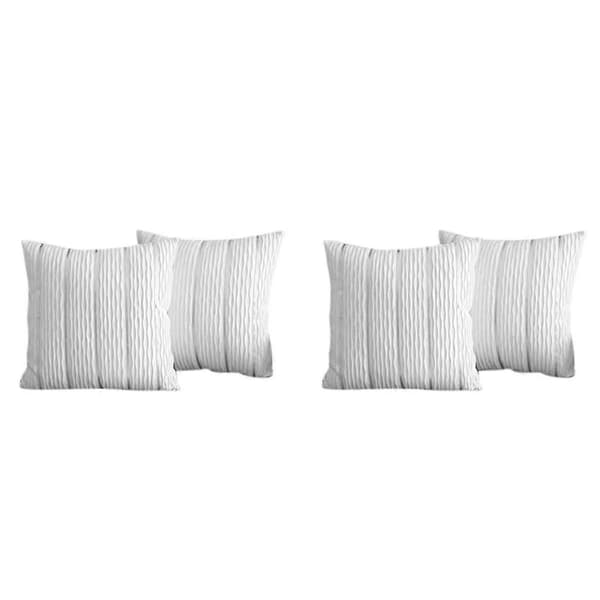 2X Vit Jacquard Våg Kuddfodral Sammet Kuddfodral Hängmatta Soffa Sovrum Prydnadskudde White
