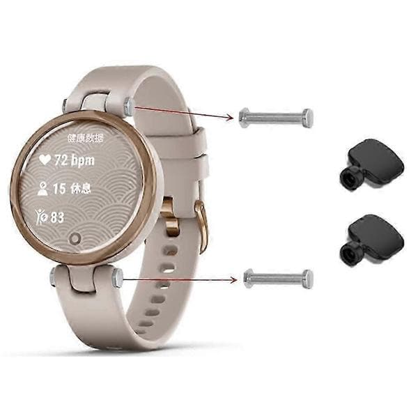 1 par udskiftningsfjederstifter til Garmin Lily Quick Release med installationsværktøj - Sølv