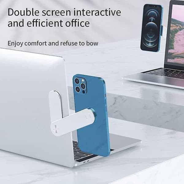 Magnetisk telefonholder for bærbar PC, justerbart stativ for bærbar PC, sidefeste-klips