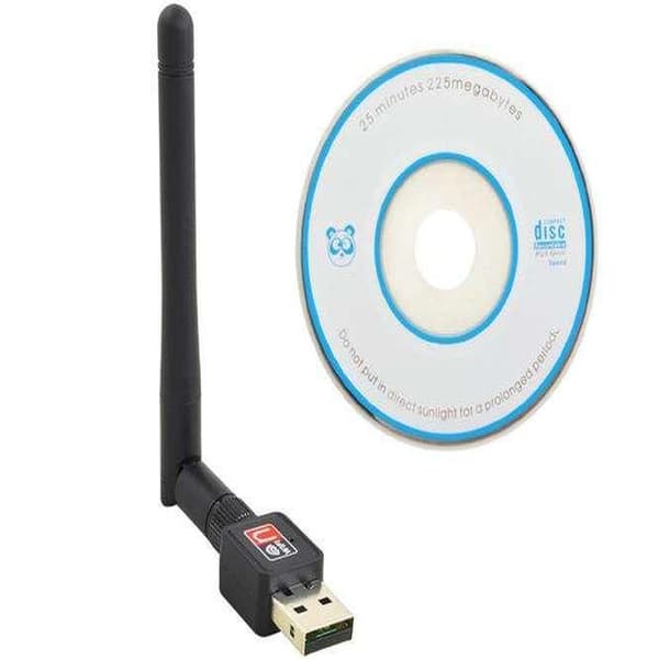 Trådløs USB-netværksadapter - WiFi-adapter med antenne (300 Mbps) Sort Black Svart