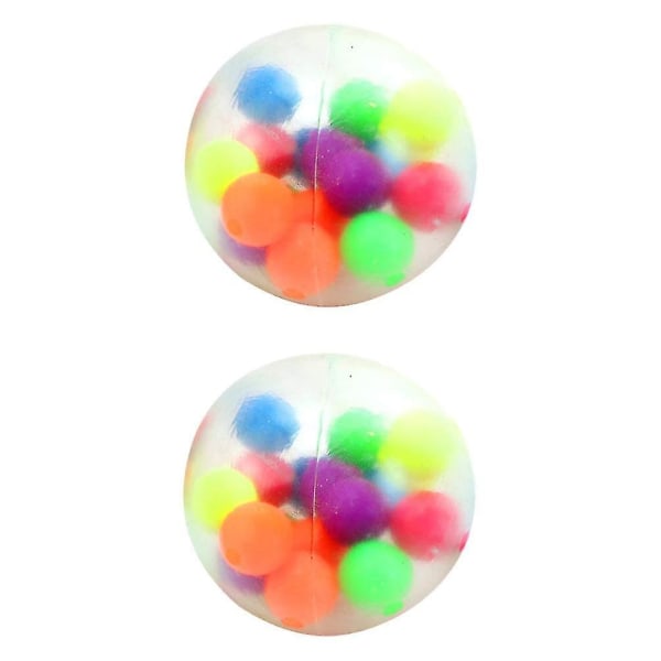2 st klämbollsleksaker Baby vattenpärlor fyllda klämleksaker fritid (slumpmässig färg)