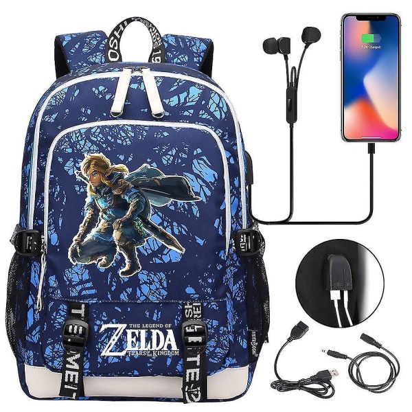 Tears Of The Game Zelda Kingdom Usb Teenager-skolesekk for barne- og ungdomsskoleelever 6