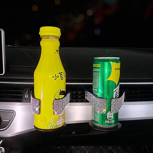 Ilmanvaihtoaukko Juomaalustan Kahvipulloteline CAN Juoma Tuhkakuppi Kiinnitysteline Autotarvikkeet Girly Glitter Automukinpidike| | Red