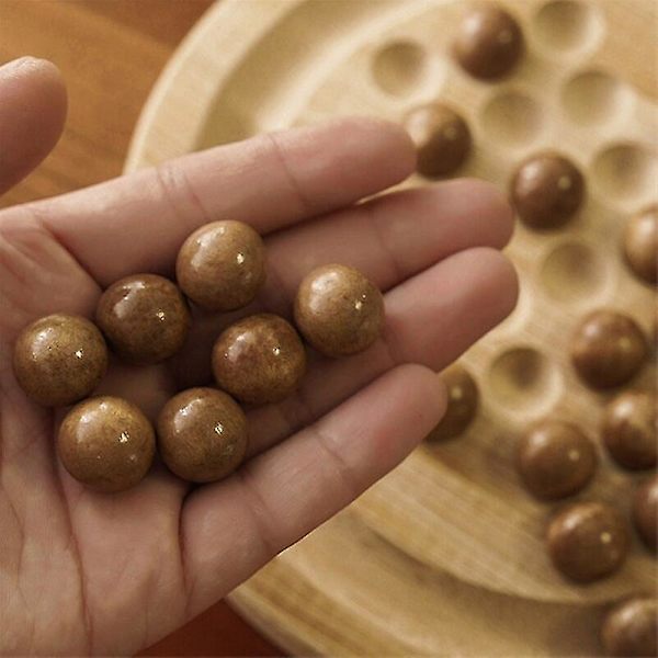 Nyt Disk Wood Peg Solitaire Brætspil Sæt Pædagogisk legetøj Håndlavet legetøj Børnepuslespil brætspil A