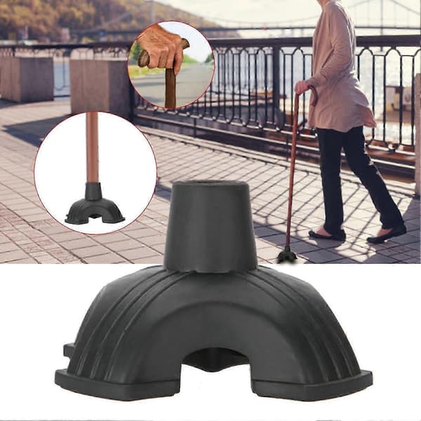 Gummi spids Selvbærende fire baser Anti-slip stokgreb 19mm