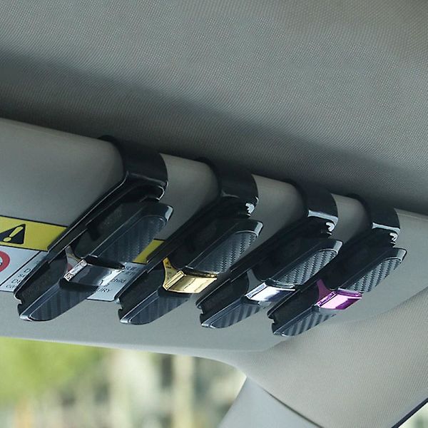 Biltillbehör Interiör Case Auto Solskydd Glasögonhållare Solglasögon Klämkortshållare Glasögontillbehör 1st| case| Silver