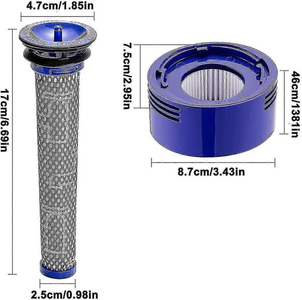 Suodatin Dysonille, vaihtosuodatin Dyson V8 V7:lle, 2 kpl esisuodatin