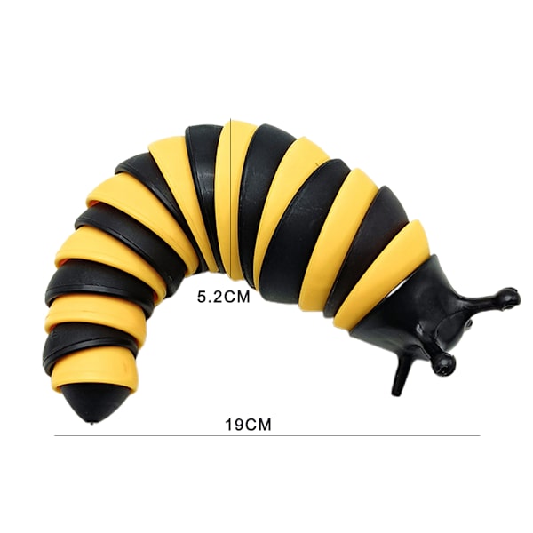 Sensoriska Slug Fidget Toys för barn Sensoriska Leksaker för autister Black  yellow