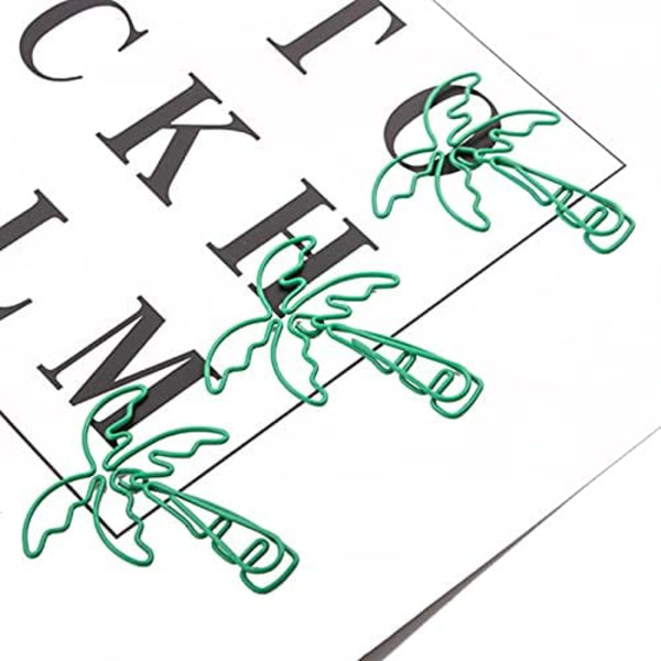 30 stk Coconut Tree Shape Papirclips Grønt Palme Træ Bogmærker Planner Clips til kontor Skoleartikler Fødselsdag Bryllupsdekoration