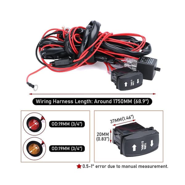 Universal Atv/utv Blinklys Sæt Horn Blinklys Relæ Kabel System Sæt Til Golfvogn Sxs Atv Utv S