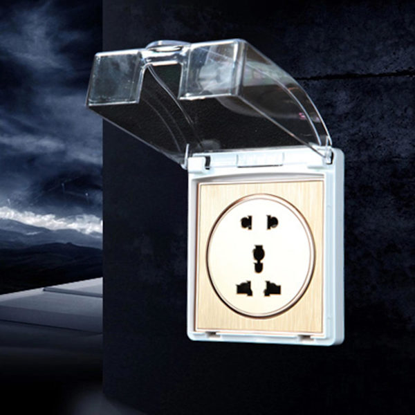 86 Typbrytare Vattentät låda Dammtät stänksäker Slitstark power Cover för badrum Blue