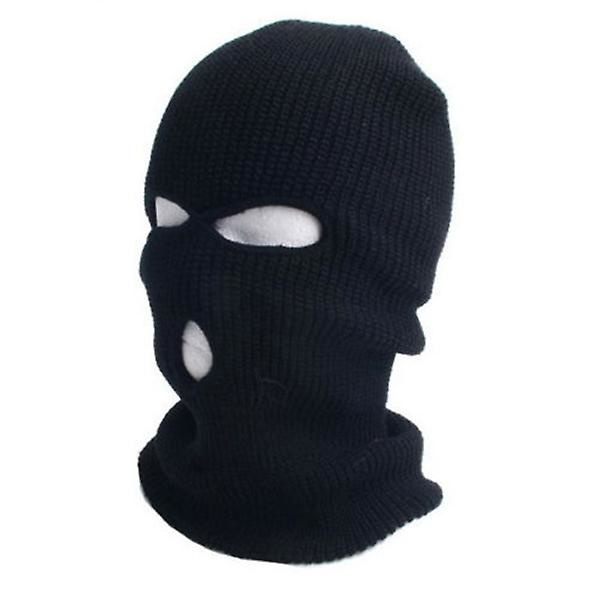 3-reikäinen poliisinaamari / hupun väri musta poliisi - Swat - Gign - Raid - Erikoisjoukot - - - Ski - Sno