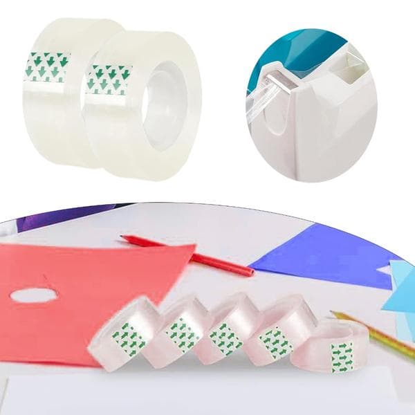 12 Rolls Clear Transparent Tape, Office Tape Refill Rolls for Dispenser