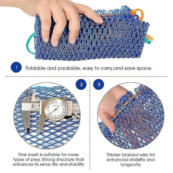 6 stk. Crab Trap Bait Bag med Skab Bærbar Fiskefælde Udendørs Krabbe Snare Mesh Bait Traps Rejer Ne