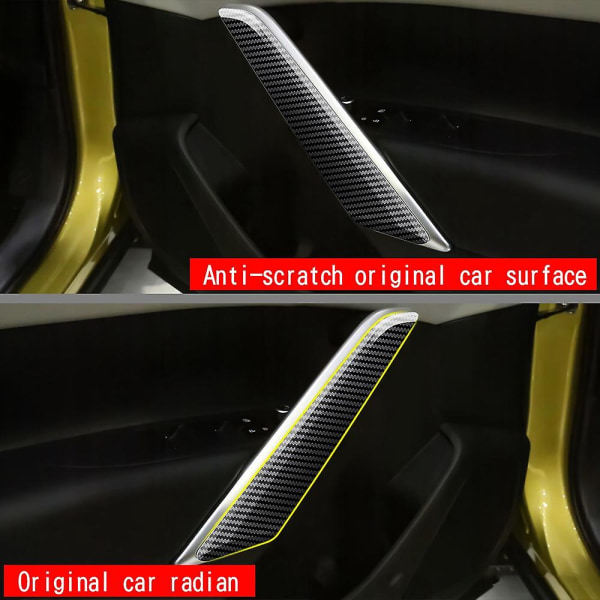 2 stk karbonfiber bil indre dørhåndtak Trim Pull Grab Panel Håndtaksdeksel For Corolla Cross 2021 20