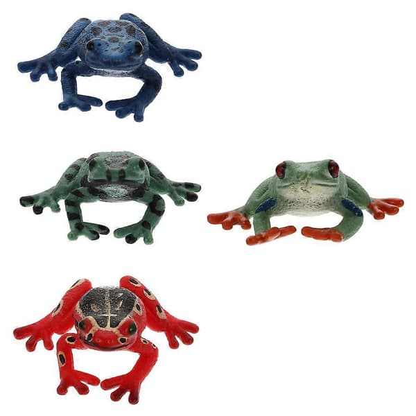 Plastdyrmodell Simuleringsfrosker for lek 4 stk Kognitive rekvisitter