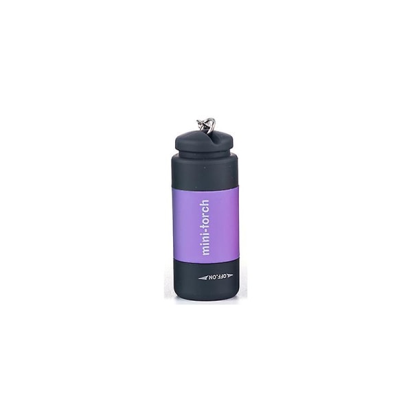 USB Genopladelig Mini Nøglering Lomme Lommelygte Led Bærbar Udendørs Lommelygte Lampe Vandtæt Lommelygte Lommelygte Nøgleringe| | Purple
