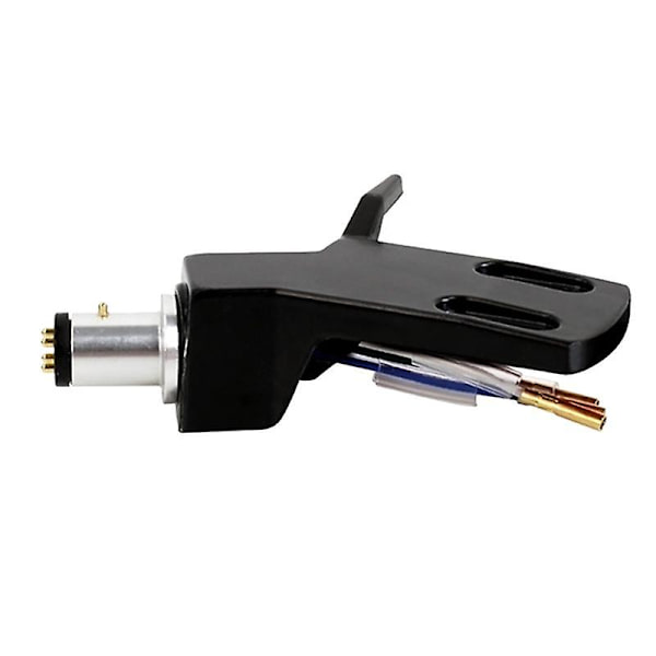 Platespiller hodeskall i aluminiumslegering hodeskall Record platespiller nål erstatning Phono Stylus-kassettstativ Black